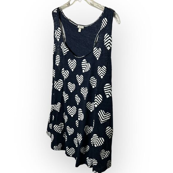 Eyeshadow Navy Blue Slubknit Swing Tank Top with White Hearts Size 2X NWOT - Picture 4 of 14